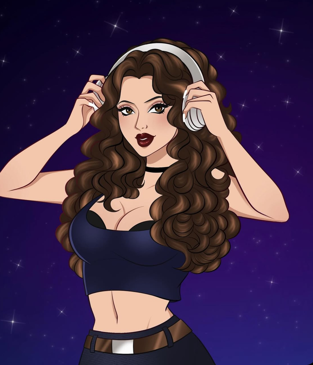 Character design: girl with headphones